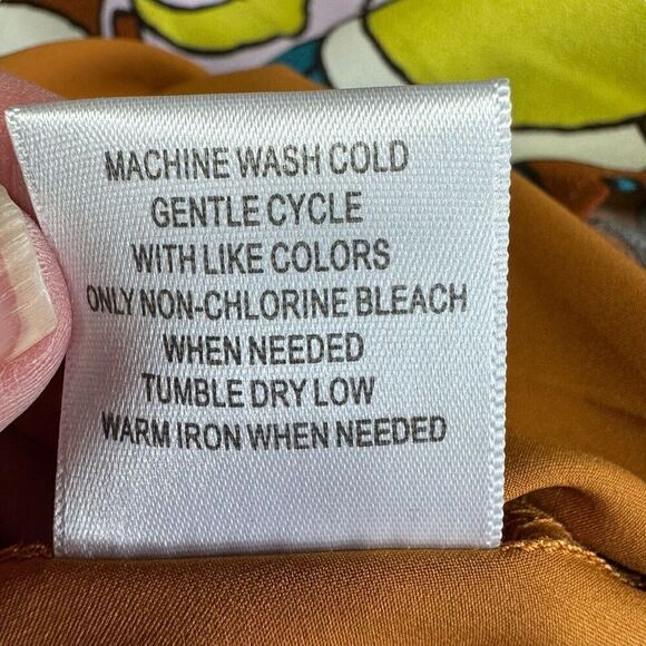 ModCloth S In With Excitement Brown Floral Mock Neck Dress Retro 70s Sleeveless - Picture 10 of 11